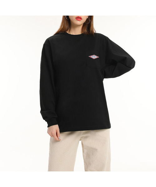 GRANFINNY(グランフィニ)の「ロングスリーブシグネチャーワッペンポケット長袖Tシャツ(Tシャツ/カットソー・レディース・ホワイト/ブラック/スカイブルー/オリーブ/チャコールグレー・MEDIUM/LARGE/X-LARGE/XX-LARGE)」の2枚目の写真