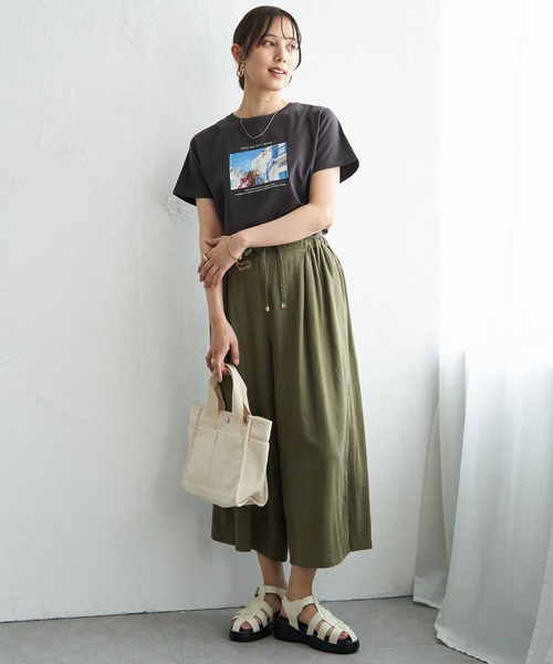 ikka(イッカ)の「【雑誌InRed5月号掲載】デニム/レーヨンリネンガウチョ【親子コーデ】(その他パンツ・レディース・その他1/ネイビー/チャコール/ブラウン系その他/カーキ・L/M/S)」の14枚目の写真
