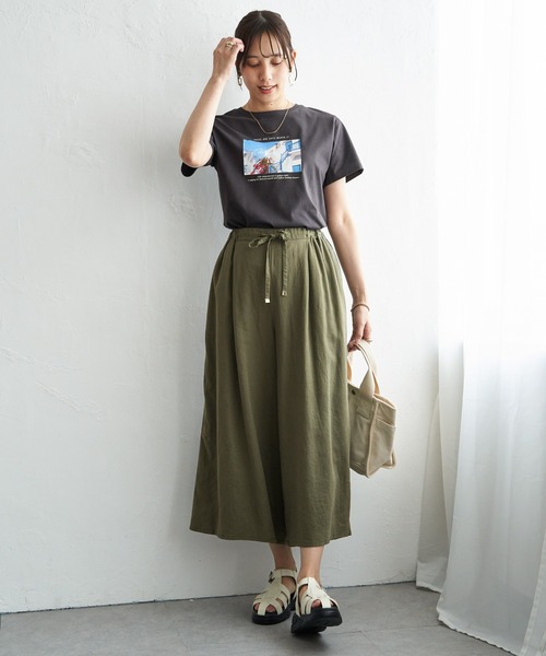 ikka(イッカ)の「【雑誌InRed5月号掲載】デニム/レーヨンリネンガウチョ【親子コーデ】(その他パンツ・レディース・その他1/ネイビー/チャコール/ブラウン系その他/カーキ・L/M/S)」の15枚目の写真