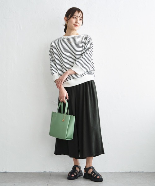 ikka(イッカ)の「【雑誌InRed5月号掲載】デニム/レーヨンリネンガウチョ【親子コーデ】(その他パンツ・レディース・その他1/ネイビー/チャコール/ブラウン系その他/カーキ・L/M/S)」の7枚目の写真