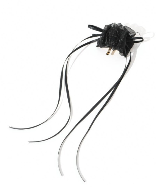 flower（フラワー）の「シフォンリボンピン（ヘアピン・レディース・ブラック/アイボリー/グレー・FREE）」の2枚目の写真