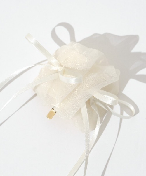 flower（フラワー）の「シフォンリボンピン（ヘアピン・レディース・ブラック/アイボリー/グレー・FREE）」の15枚目の写真