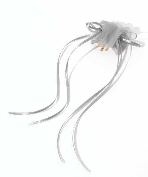 flower（フラワー）の「シフォンリボンピン（ヘアピン・レディース・ブラック/アイボリー/グレー・FREE）」の5枚目の写真