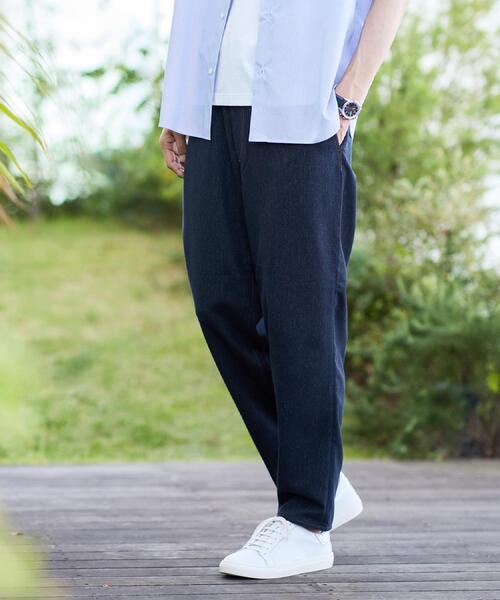 TAKEO KIKUCHI（タケオキクチ）の「【夏デニム】デニムライク メッシュイージーパンツ（デニムパンツ・メンズ・ネイビー/ブラック・04/03/02）」の20枚目の写真