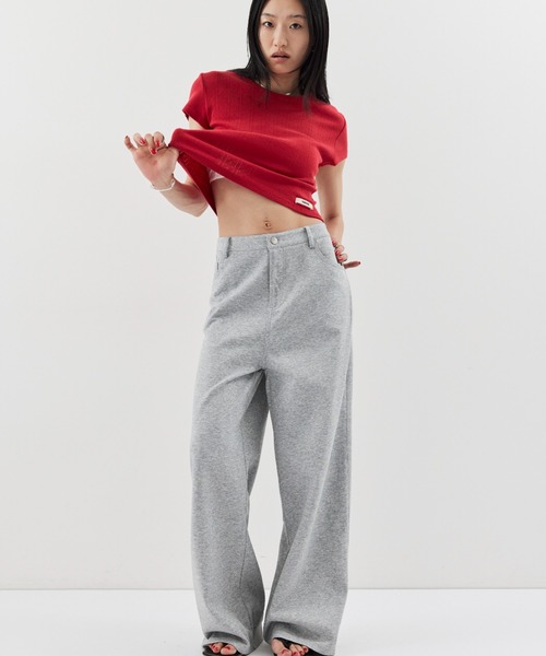 HANNE(アン)の「ローライズストレートジャージパンツ(その他パンツ・レディース・ブラック/グレー・S/M)」の4枚目の写真