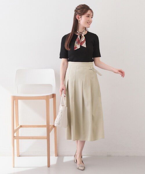 index(インデックス)の「麻調ツイルラップ風プリーツスカート【洗濯機OK/イージーアイロン/防シワ】(スカート・レディース・オレンジ系/ブラウン系その他/ナチュラル・36/38/40)」の19枚目の写真