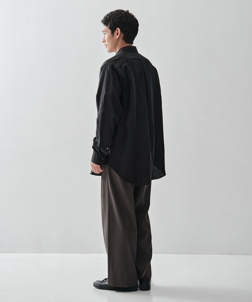 markaware(マーカウェア)の「【MARKAWARE/マーカウェア】TRIPLE PLEATED EASY TROUSERS/【接触冷感・通気性・ドライタッチ・清涼感】60/2オーガニック強燃ボイル3/2ツイル / トリプルプリーテッドイージートラウザーズ(スラックス・メンズ・ブラック/ダークグレー・1/3/2)」の10枚目の写真