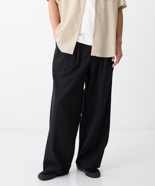 markaware(マーカウェア)の「【MARKAWARE/マーカウェア】TRIPLE PLEATED EASY TROUSERS/【接触冷感・通気性・ドライタッチ・清涼感】60/2オーガニック強燃ボイル3/2ツイル / トリプルプリーテッドイージートラウザーズ(スラックス・メンズ・ブラック/ダークグレー・1/3/2)」の16枚目の写真