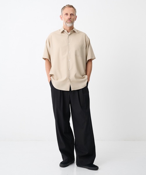 markaware(マーカウェア)の「【MARKAWARE/マーカウェア】TRIPLE PLEATED EASY TROUSERS/【接触冷感・通気性・ドライタッチ・清涼感】60/2オーガニック強燃ボイル3/2ツイル / トリプルプリーテッドイージートラウザーズ(スラックス・メンズ・ブラック/ダークグレー・1/3/2)」の18枚目の写真
