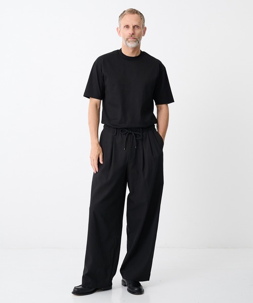markaware(マーカウェア)の「【MARKAWARE/マーカウェア】TRIPLE PLEATED EASY TROUSERS/【接触冷感・通気性・ドライタッチ・清涼感】60/2オーガニック強燃ボイル3/2ツイル / トリプルプリーテッドイージートラウザーズ(スラックス・メンズ・ブラック/ダークグレー・1/3/2)」の20枚目の写真