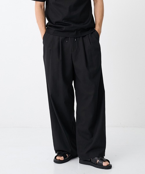 markaware(マーカウェア)の「【MARKAWARE/マーカウェア】TRIPLE PLEATED EASY TROUSERS/【接触冷感・通気性・ドライタッチ・清涼感】60/2オーガニック強燃ボイル3/2ツイル / トリプルプリーテッドイージートラウザーズ(スラックス・メンズ・ブラック/ダークグレー・1/3/2)」の22枚目の写真