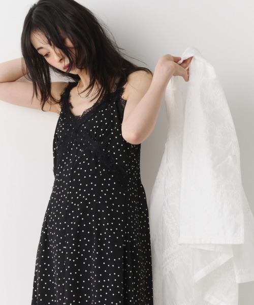 Unitage(ユニテージ)の「レースデザイン総柄キャミワンピース ドット/花柄(ワンピース・レディース・ブラック/アイボリー/ネイビー/その他・FREE)」の8枚目の写真