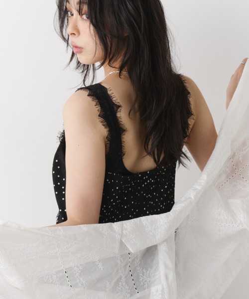 Unitage(ユニテージ)の「レースデザイン総柄キャミワンピース ドット/花柄(ワンピース・レディース・ブラック/アイボリー/ネイビー/その他・FREE)」の10枚目の写真
