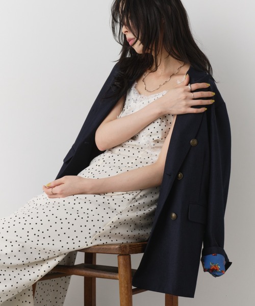Unitage(ユニテージ)の「レースデザイン総柄キャミワンピース ドット/花柄(ワンピース・レディース・ブラック/アイボリー/ネイビー/その他・FREE)」の16枚目の写真