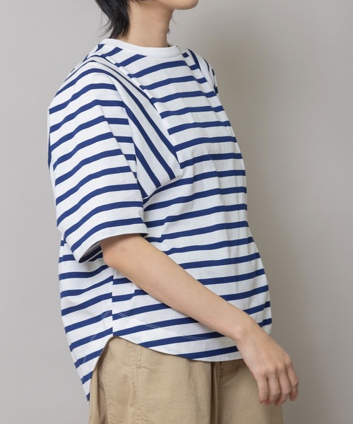 Munich(ミューニック)の「コットンバスクボーダーワイドプルオーバー(Tシャツ/カットソー・レディース・キャメル/ブラック・FREE)」の10枚目の写真