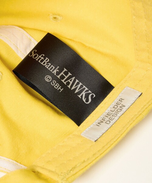 green label relaxing(グリーンレーベルリラクシング)の「【別注】<SoftBank HAWKS×INFIELDER DESIGN×GLR>ロゴ キャップ(キャップ・メンズ・ダークグレー/イエロー・FREE)」の3枚目の写真