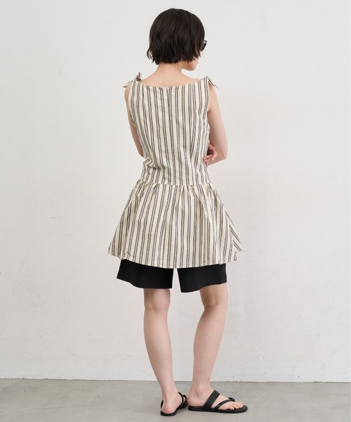 NUJOH(ヌゾ)の「Stripe Tie-Shoulder Mini Tunic Dress / ストライプタイショルダーミニチュニックワンピース(ワンピース・レディース・アイボリー/ブルー・FREE)」の11枚目の写真
