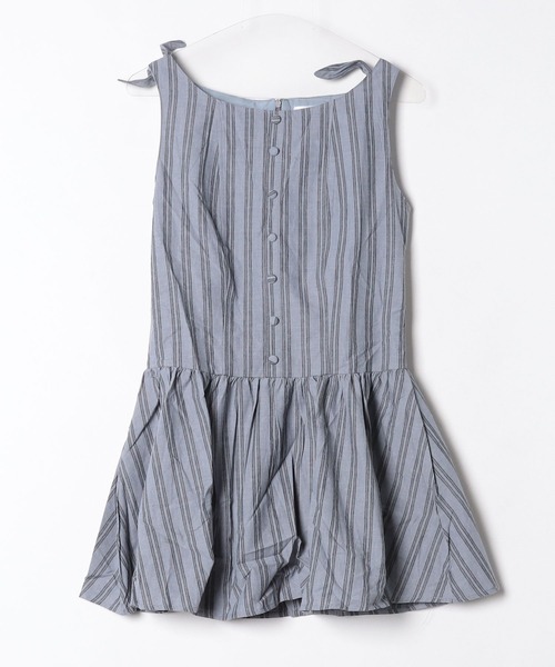 NUJOH(ヌゾ)の「Stripe Tie-Shoulder Mini Tunic Dress / ストライプタイショルダーミニチュニックワンピース(ワンピース・レディース・アイボリー/ブルー・FREE)」の22枚目の写真