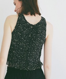 CLANE | W FACE MIX MESH GATHER N/S TOPS(タンクトップ)