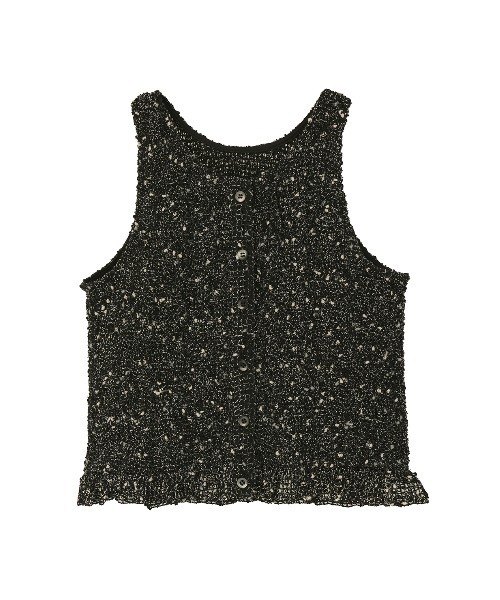 CLANE（クラネ）の「W FACE MIX MESH GATHER N/S TOPS（タンクトップ・レディース・イエロー/ブラック/アイボリー・1/2）」の21枚目の写真