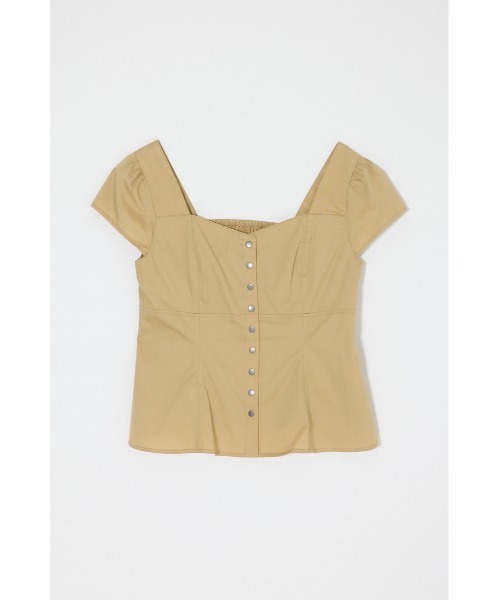 MOUSSY（マウジー）の「BUTTON UP FITTED ブラウス（シャツ/ブラウス・レディース・ホワイト/ダークブルー/ベージュ・1/2）」の2枚目の写真