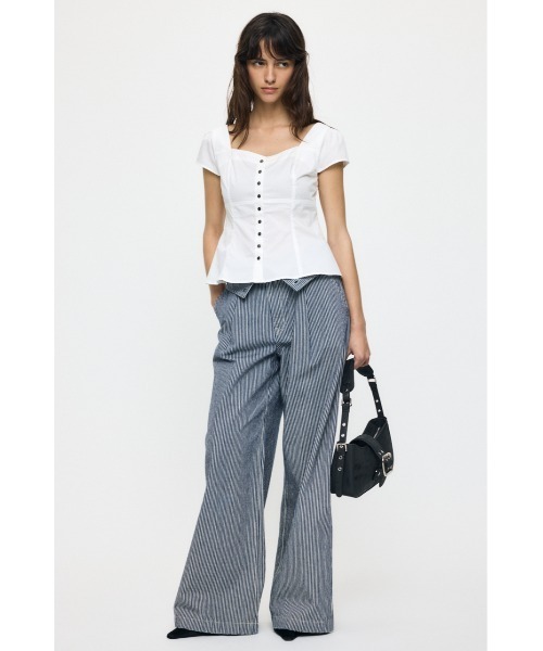 MOUSSY（マウジー）の「BUTTON UP FITTED ブラウス（シャツ/ブラウス・レディース・ホワイト/ダークブルー/ベージュ・1/2）」の13枚目の写真