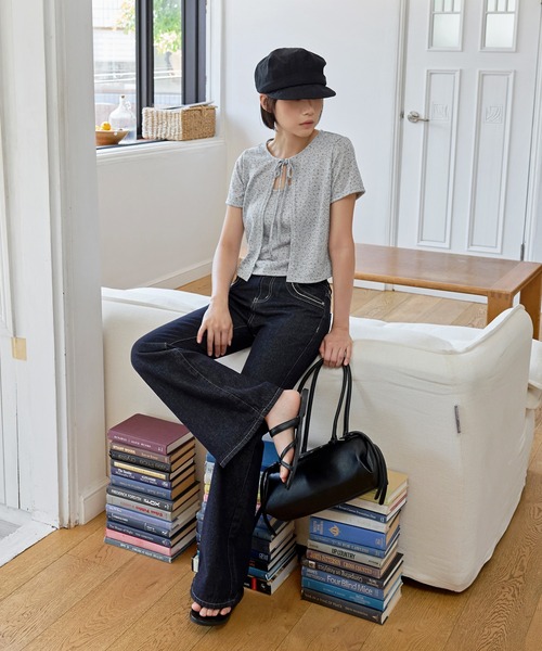 UNE MANSION(ユヌマンション)の「花柄シンプルキャミソール&半袖カーディガンSET ITEM(Tシャツ/カットソー・レディース・グレー/アイボリー/クリーム・FREE)」の8枚目の写真
