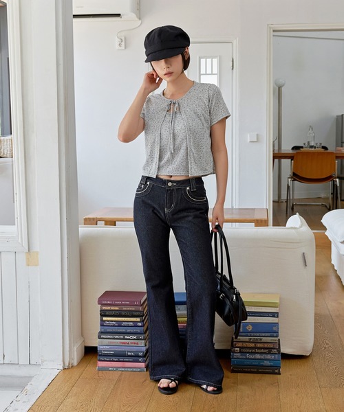 UNE MANSION(ユヌマンション)の「花柄シンプルキャミソール&半袖カーディガンSET ITEM(Tシャツ/カットソー・レディース・グレー/アイボリー/クリーム・FREE)」の9枚目の写真