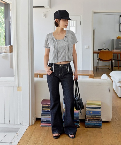 UNE MANSION(ユヌマンション)の「花柄シンプルキャミソール&半袖カーディガンSET ITEM(Tシャツ/カットソー・レディース・グレー/アイボリー/クリーム・FREE)」の13枚目の写真