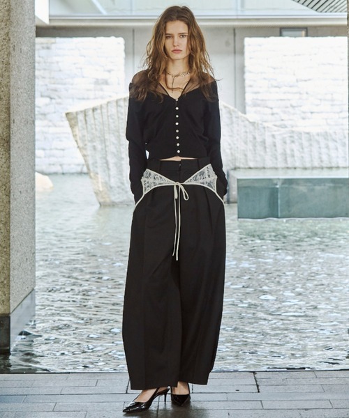 JOSE MOON（ジョゼムーン）の「SUPER WIDE LEG PANTS/スーパーワイドレッグパンツ（その他パンツ・レディース・チャコールグレー/ブラック/ベージュ・38/36）」の16枚目の写真
