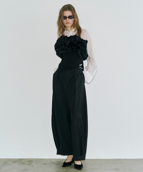 JOSE MOON（ジョゼムーン）の「SUPER WIDE LEG PANTS/スーパーワイドレッグパンツ（その他パンツ・レディース・チャコールグレー/ブラック/ベージュ・38/36）」の20枚目の写真
