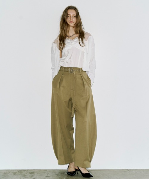 JOSE MOON（ジョゼムーン）の「SUPER WIDE LEG PANTS/スーパーワイドレッグパンツ（その他パンツ・レディース・チャコールグレー/ブラック/ベージュ・38/36）」の11枚目の写真
