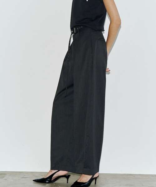 JOSE MOON（ジョゼムーン）の「SUPER WIDE LEG PANTS/スーパーワイドレッグパンツ（その他パンツ・レディース・チャコールグレー/ブラック/ベージュ・38/36）」の12枚目の写真