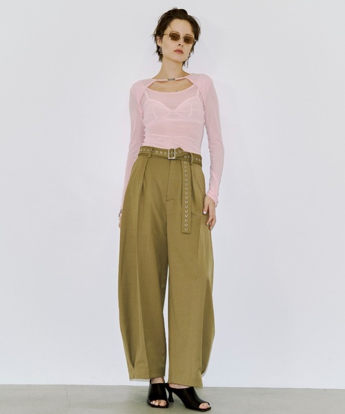 JOSE MOON（ジョゼムーン）の「SUPER WIDE LEG PANTS/スーパーワイドレッグパンツ（その他パンツ・レディース・チャコールグレー/ブラック/ベージュ・38/36）」の4枚目の写真