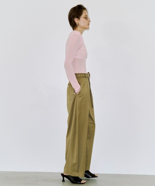 JOSE MOON（ジョゼムーン）の「SUPER WIDE LEG PANTS/スーパーワイドレッグパンツ（その他パンツ・レディース・チャコールグレー/ブラック/ベージュ・38/36）」の5枚目の写真