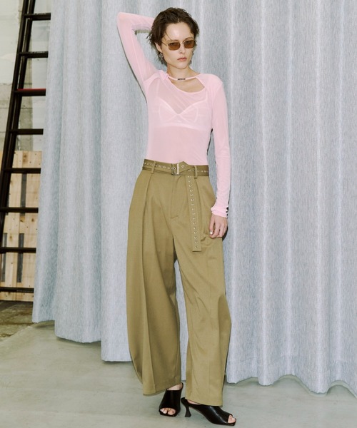 JOSE MOON（ジョゼムーン）の「SUPER WIDE LEG PANTS/スーパーワイドレッグパンツ（その他パンツ・レディース・チャコールグレー/ブラック/ベージュ・38/36）」の7枚目の写真