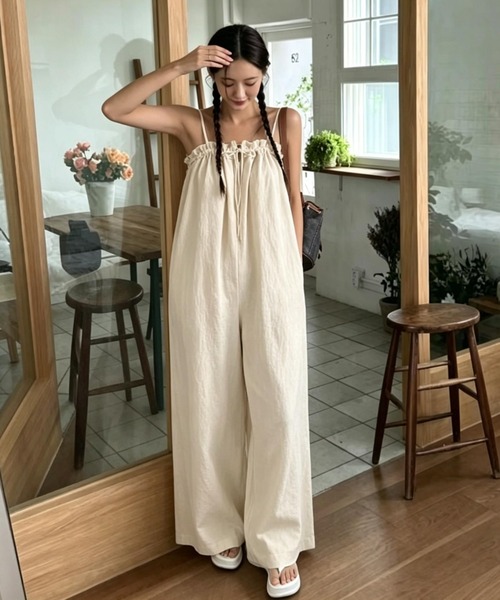 FAVORITO(ファヴォリート)の「キャミサロペット(つなぎ/オールインワン・レディース・オフホワイト・F)」の7枚目の写真