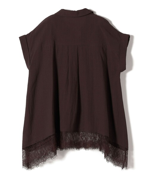 SHIPS Colors(シップス カラーズ)の「SHIPS Colors:〈手洗い可能〉ヘム レース スキッパー ブラウス◇(シャツ/ブラウス・レディース・ライトブルー/ブラック/ブラウン/オフホワイト・ONE SIZE)」の9枚目の写真