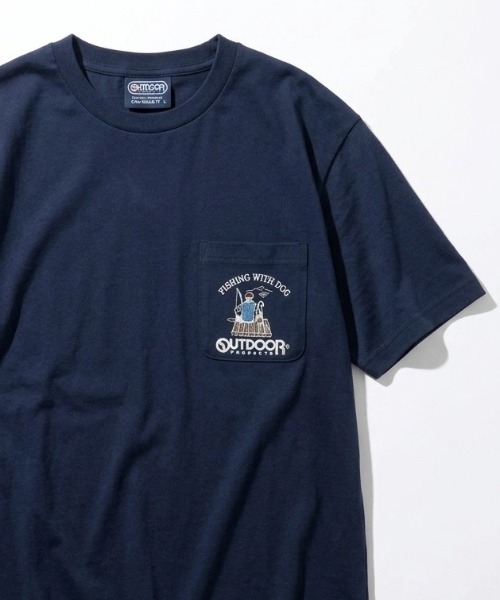 OUTDOOR PRODUCTS(アウトドアプロダクツ)の「2026SS OUTDOOR PRODUCTS/アウトドアプロダクツ ワンポイント刺繍 ポケット付半袖Tシャツ レディース メンズ(Tシャツ/カットソー・メンズ・グレー/ブラック/ホワイト/ネイビー・LL/L/M)」の4枚目の写真