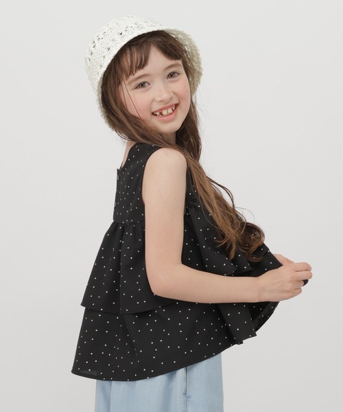 GLOBAL WORK（グローバルワーク）の「Airy Breezeブラウス/647383（シャツ/ブラウス・キッズ・ブルー/ブラック・130cm/140cm/150cm/160cm）」の2枚目の写真
