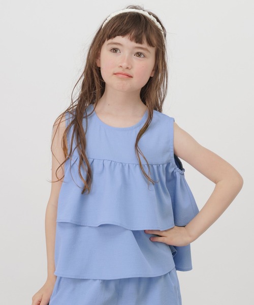GLOBAL WORK（グローバルワーク）の「Airy Breezeブラウス/647383（シャツ/ブラウス・キッズ・ブルー/ブラック・130cm/140cm/150cm/160cm）」の3枚目の写真