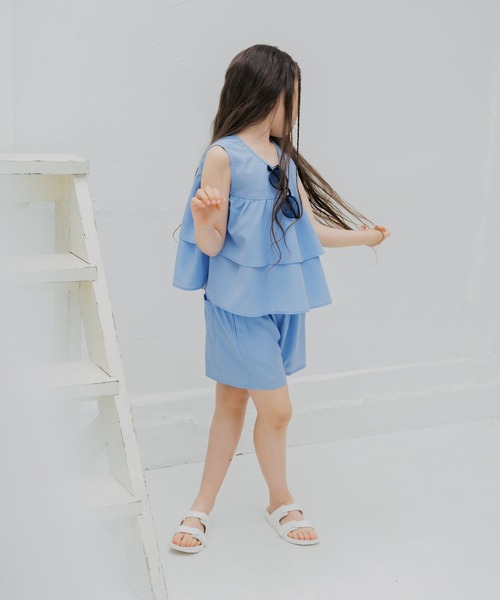 GLOBAL WORK（グローバルワーク）の「Airy Breezeブラウス/647383（シャツ/ブラウス・キッズ・ブルー/ブラック・130cm/140cm/150cm/160cm）」の16枚目の写真
