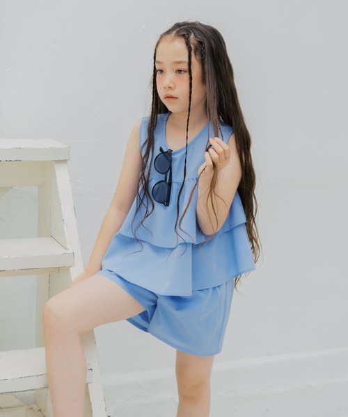 GLOBAL WORK（グローバルワーク）の「Airy Breezeブラウス/647383（シャツ/ブラウス・キッズ・ブルー/ブラック・130cm/140cm/150cm/160cm）」の13枚目の写真