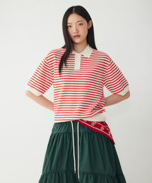 STUDIO TOMBOY（スタジオトムボーイ）の「ストライプカラー プルオーバー _レッド_9176352971（ニット/セーター）」