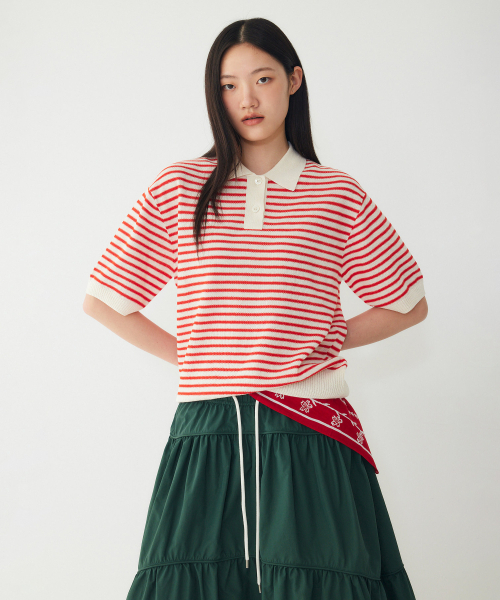 STUDIO TOMBOY(スタジオトムボーイ)の「ストライプカラー プルオーバー _レッド_9176352971(ニット/セーター・レディース・レッド・OS)」の1枚目の写真