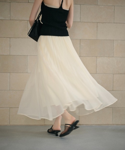 LAULEN(ローレン)の「sheer pleats flare long skirt /シアープリーツフレアロングスカート(スカート・レディース・ブラウン/アイボリー/ラベンダー/カーキ・FREE)」の22枚目の写真