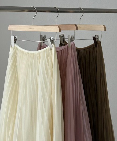 LAULEN(ローレン)の「sheer pleats flare long skirt /シアープリーツフレアロングスカート(スカート・レディース・ブラウン/アイボリー/ラベンダー/カーキ・FREE)」の11枚目の写真