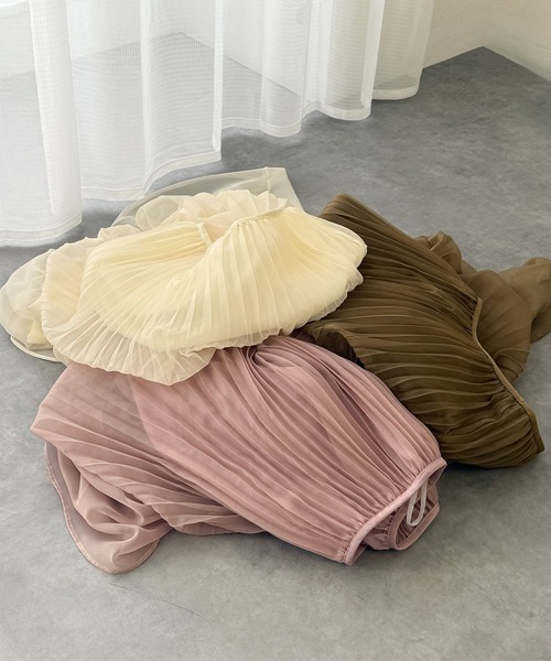LAULEN(ローレン)の「sheer pleats flare long skirt /シアープリーツフレアロングスカート(スカート・レディース・ブラウン/アイボリー/ラベンダー/カーキ・FREE)」の13枚目の写真