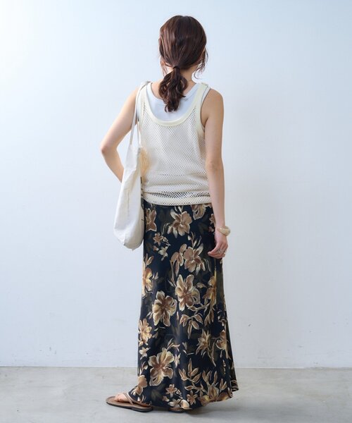 CIAOPANIC TYPY（チャオパニックティピー）の「【willow】メッシュタンク（タンクトップ・レディース・ブラック/アイボリー・ONE SIZE）」の6枚目の写真