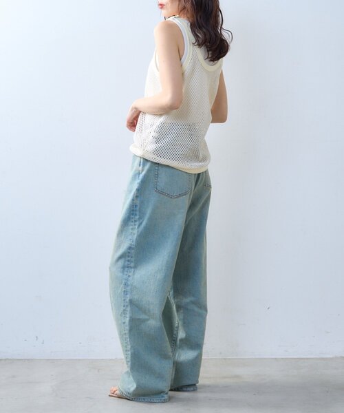 CIAOPANIC TYPY（チャオパニックティピー）の「【willow】メッシュタンク（タンクトップ・レディース・ブラック/アイボリー・ONE SIZE）」の12枚目の写真